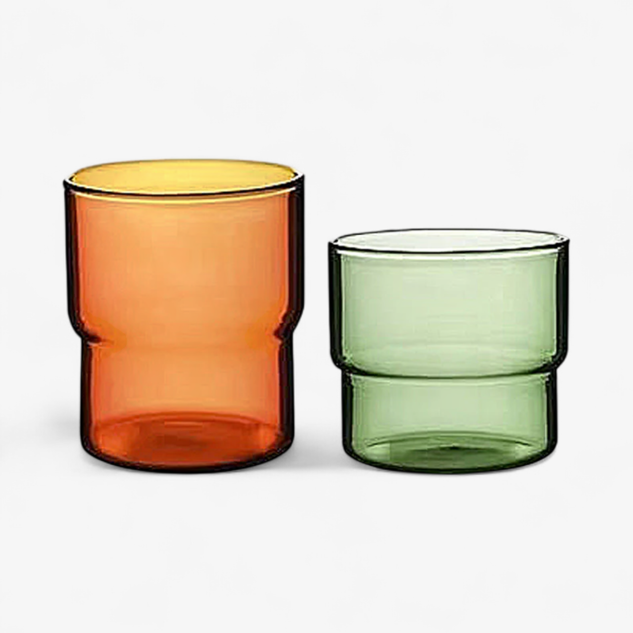 Modern Retro Borosilicate Glass Stackable Tumblers