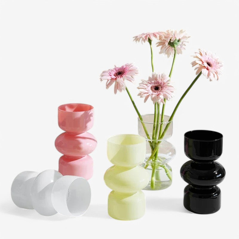 Ripple Curve Glass Vase – Modern Sculptural Vase