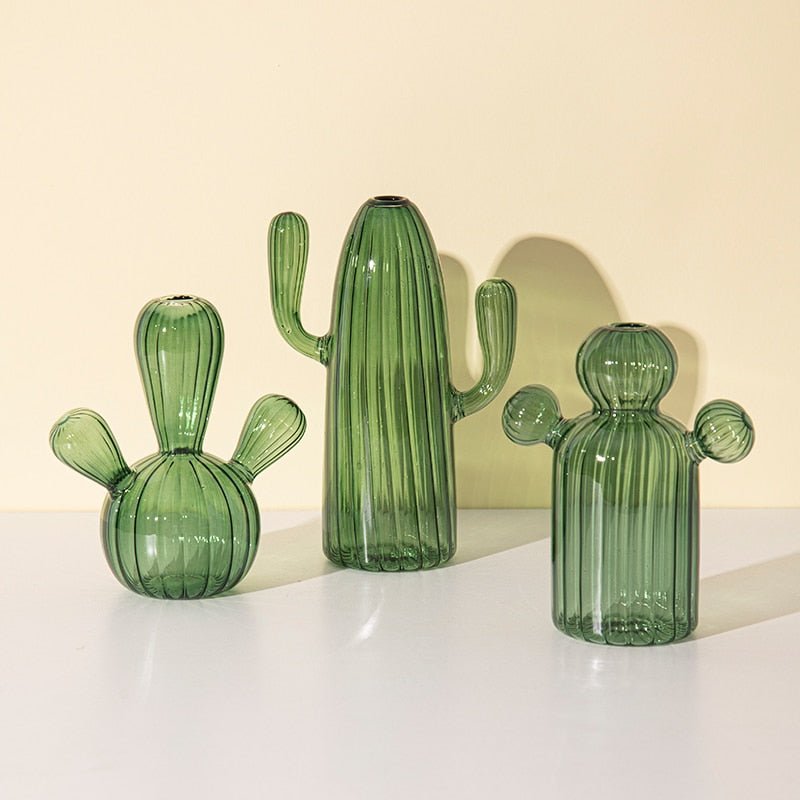 Cactus and Mushroom Shaped Glass Vases – Modern Decorative Hydroponic Planters for Home Décor-4