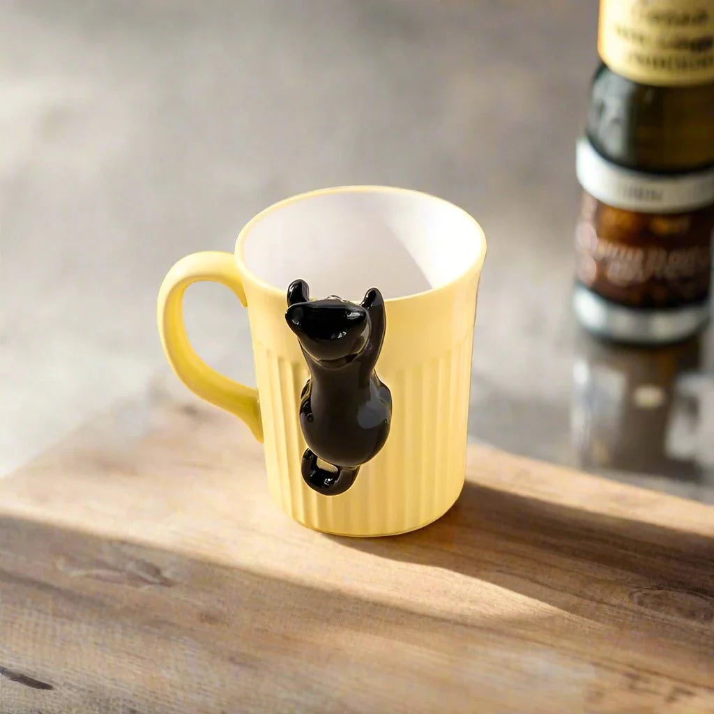 Cute Cartoon Cat Ceramic Mug – Whimsical Design, Eco-Friendly, 350ml Capacity for Coffee and Tea Lovers-6
