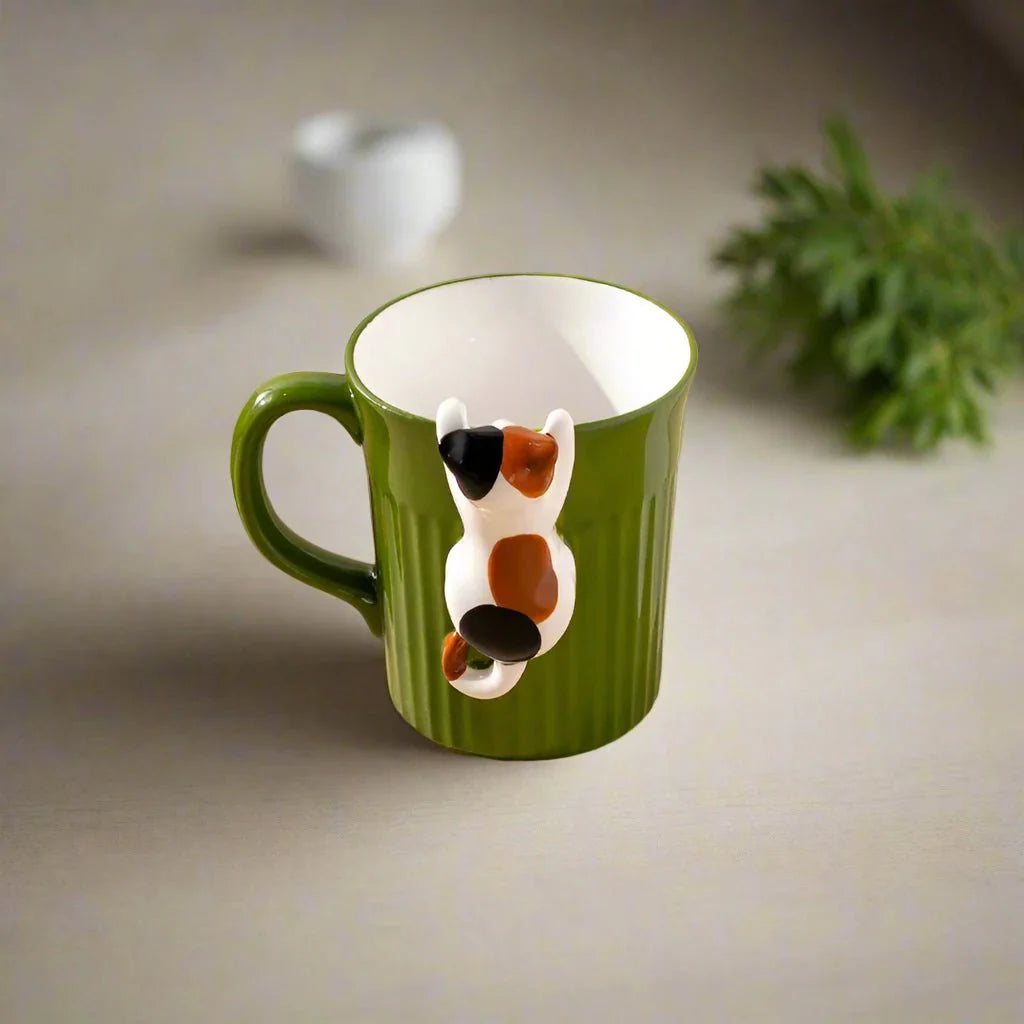 Cute Cartoon Cat Ceramic Mug – Whimsical Design, Eco-Friendly, 350ml Capacity for Coffee and Tea Lovers-1