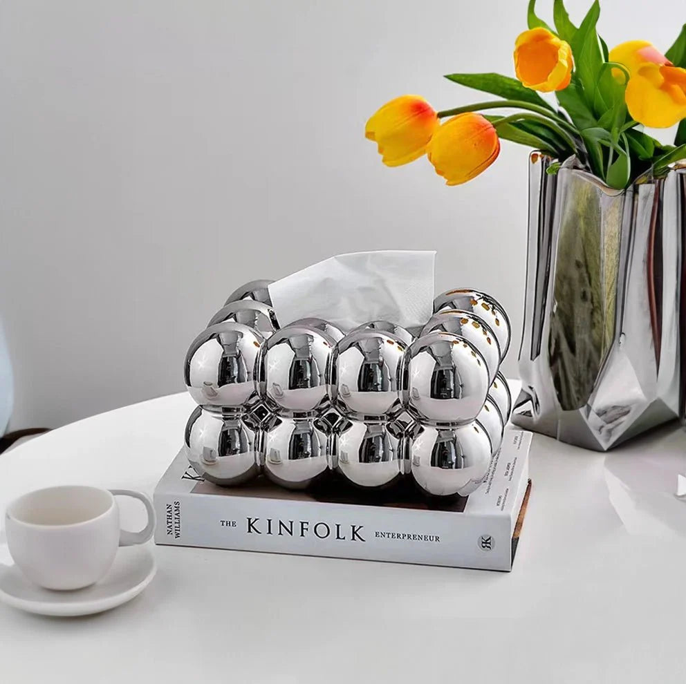 Modern Ceramic Bubble Shape Tissue Box Cover – Stylish Decorative Tissue Holder for Home Decor-2