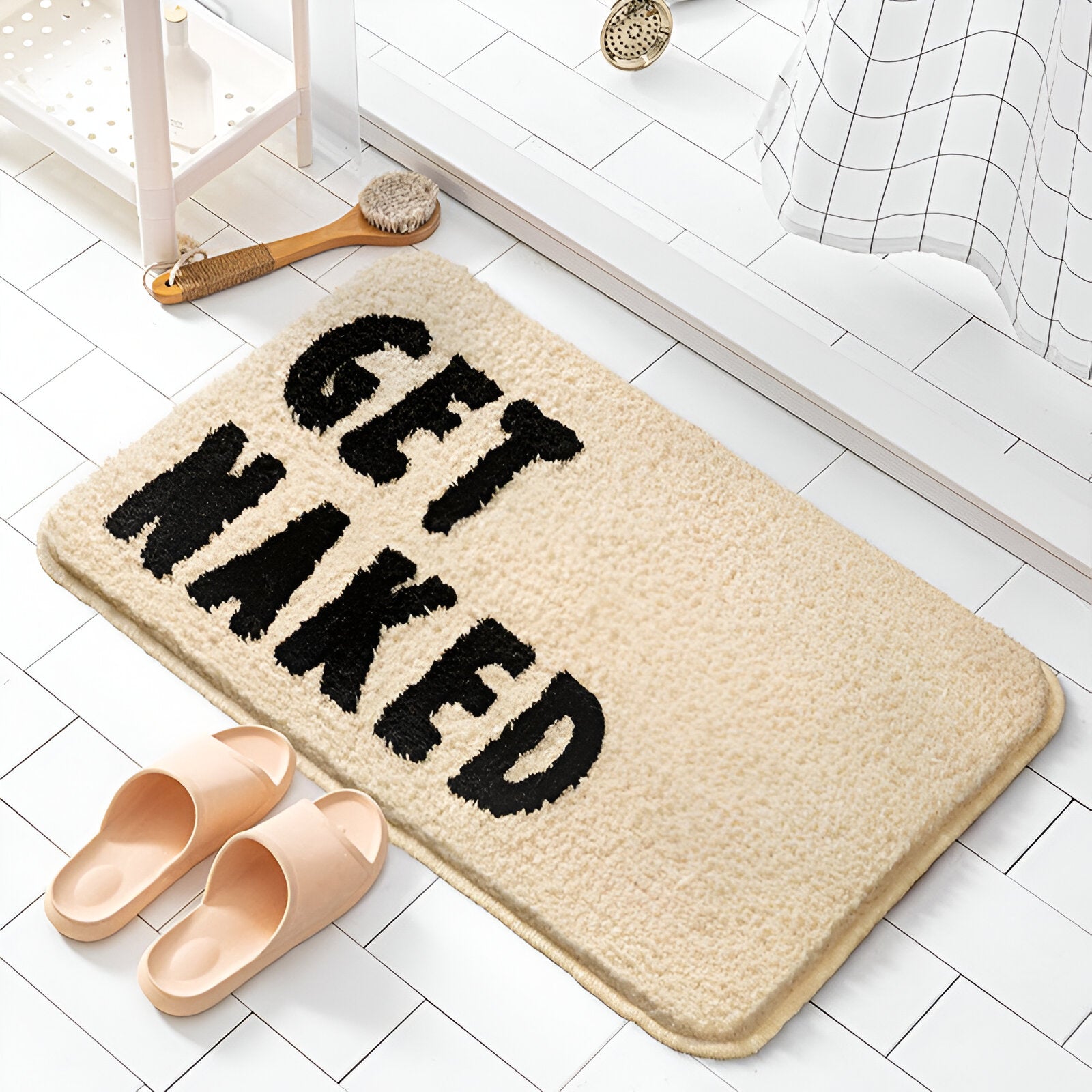 Variant image for Fluffy Non-Slip Bath Mat Rug with Humorous Design – Soft 100% Polyester Bathroom Mat for Comfort and Safety-3