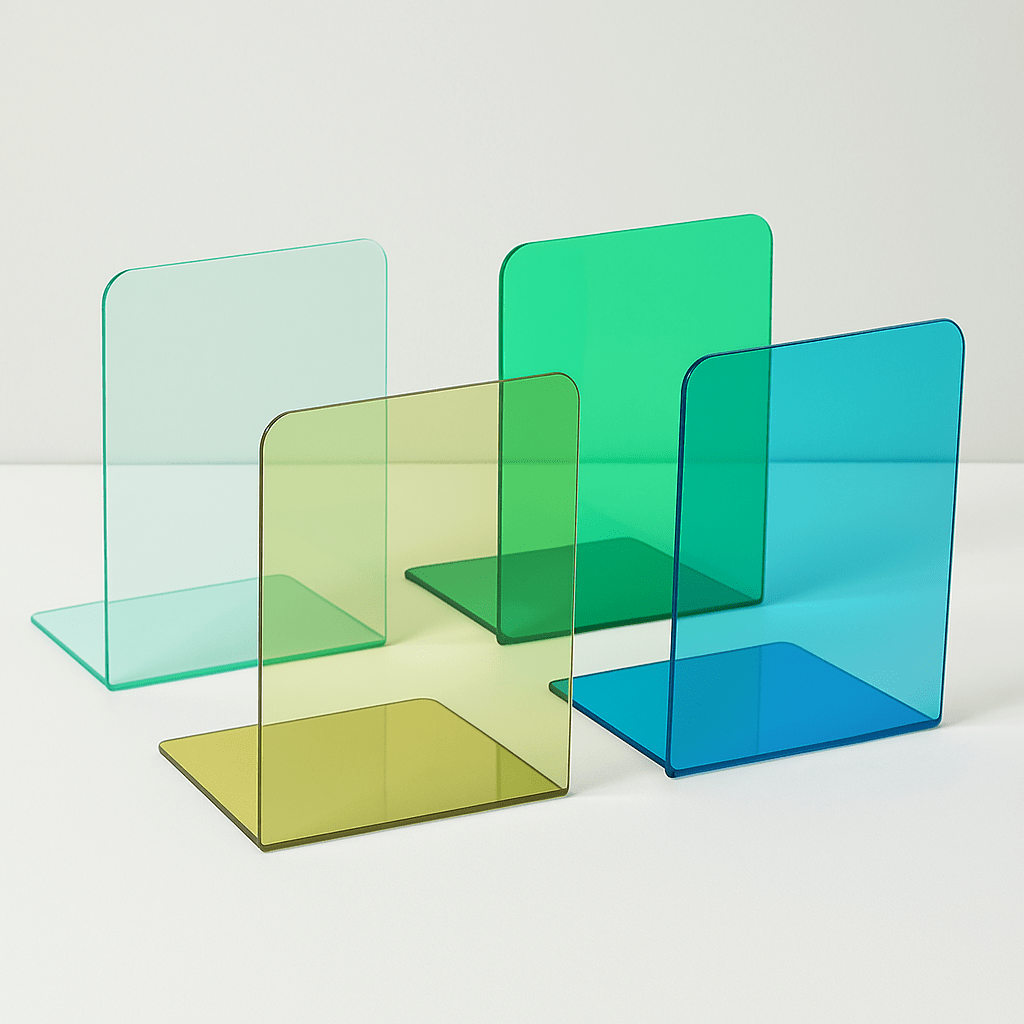 Heavy Duty Clear Acrylic Bookends for Books, Movies & CDs – Set of Two, Eco-Friendly Storage Solution-2