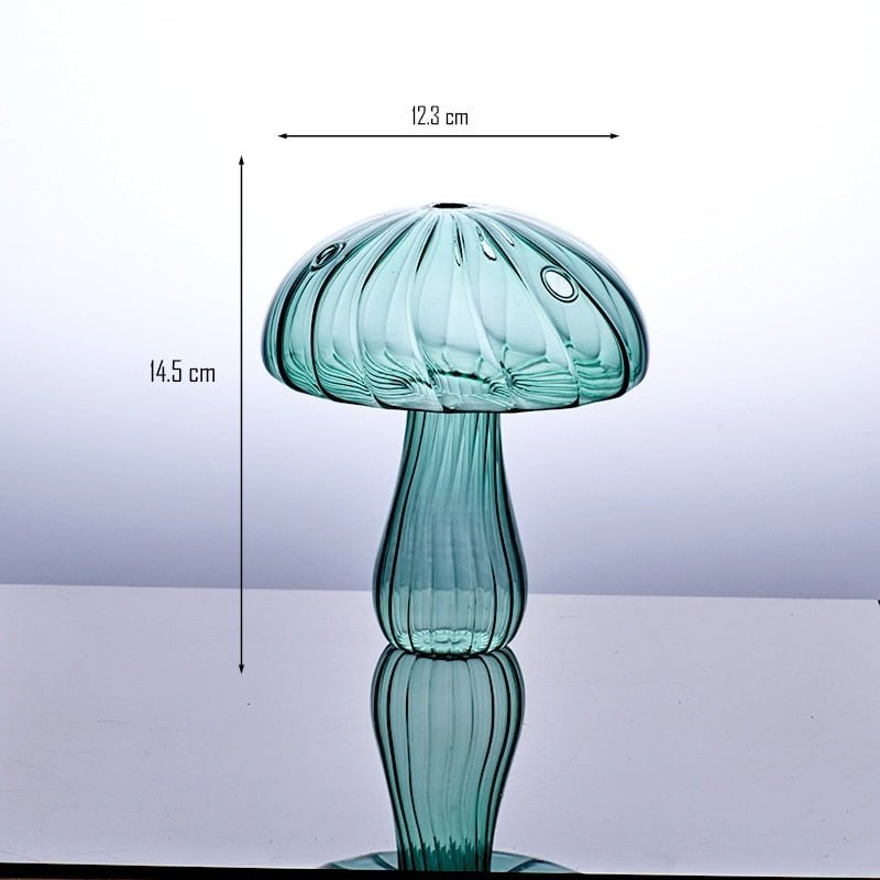 Variant image for Mini Glass Mushroom Bud Vase – Unique Small Vase for Hydroponic Flowers and Home Decor-8