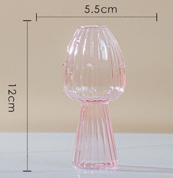 Variant image for Mini Glass Mushroom Bud Vase – Unique Small Vase for Hydroponic Flowers and Home Decor-7