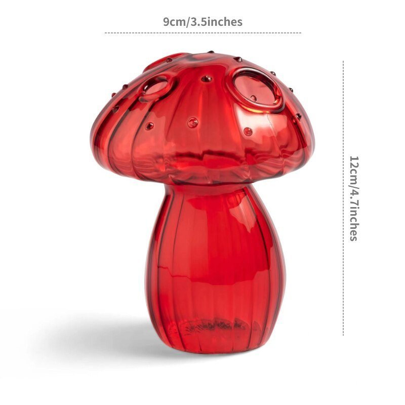 Variant image for Mini Glass Mushroom Bud Vase – Unique Small Vase for Hydroponic Flowers and Home Decor-5