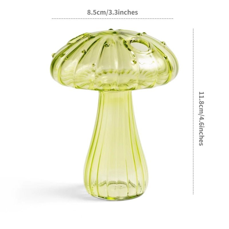 Variant image for Mini Glass Mushroom Bud Vase – Unique Small Vase for Hydroponic Flowers and Home Decor-1
