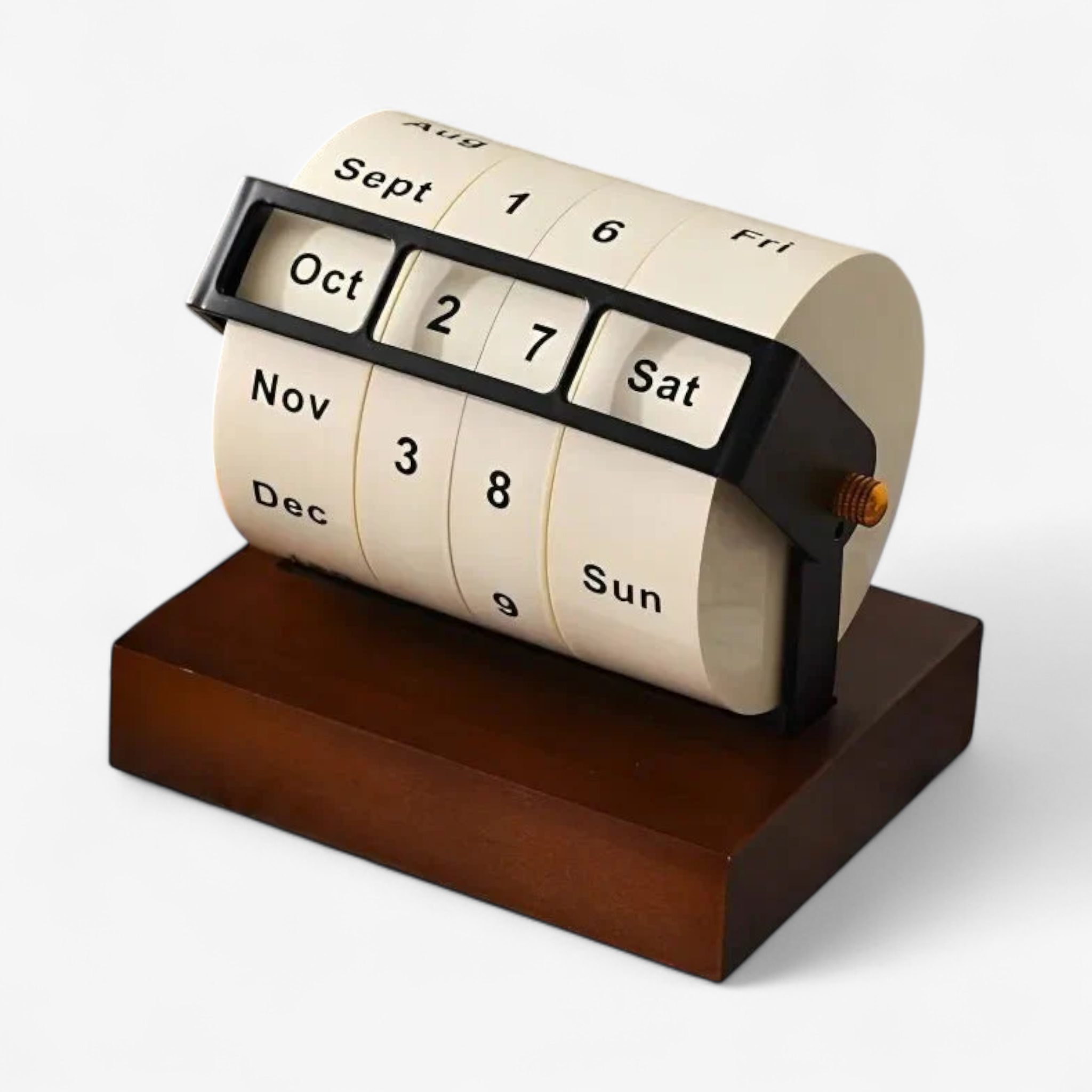 Wooden Wheel Perpetual Desk Calendar