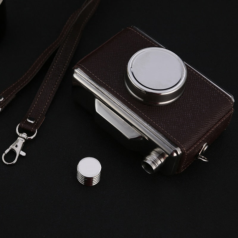 Vintage Camera Hip Flask