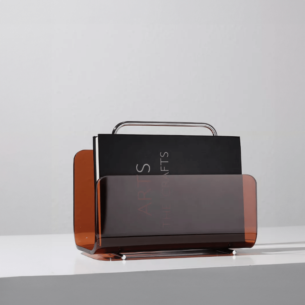 Modern Decorative Bookshelf in Metal and Acrylic – Compact 30x24x14cm for Home and Office-3