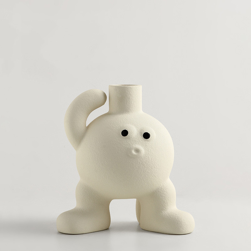 'Pot Boy' Whimsical Flower Vase - White