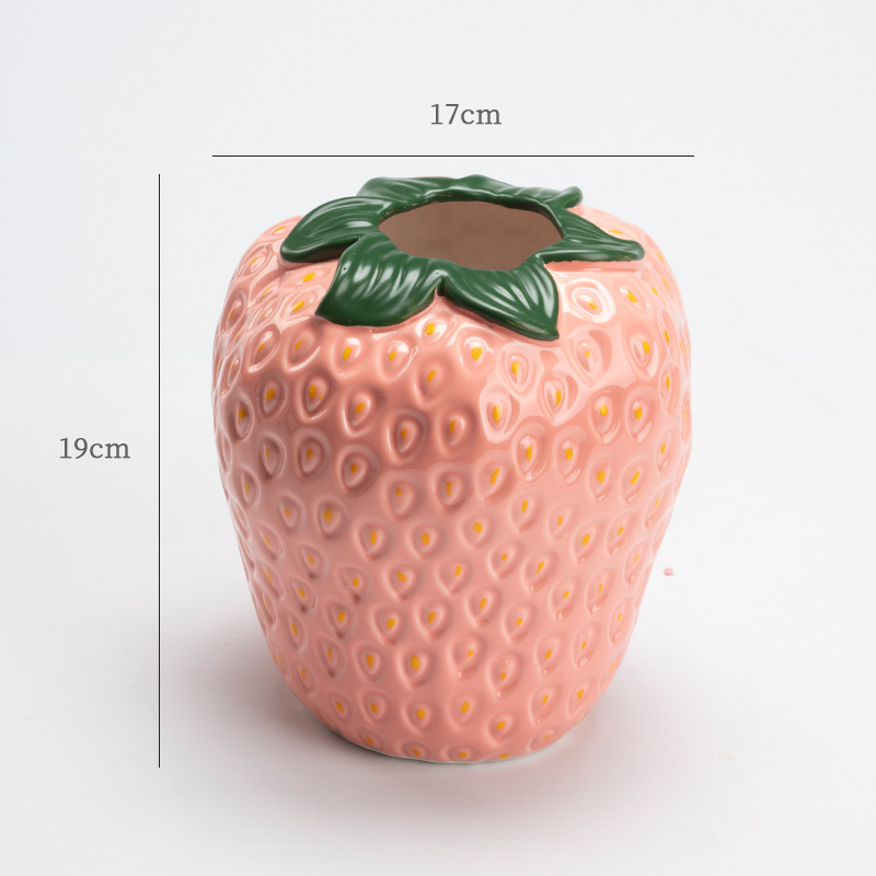 Strawberry Ceramic Flower Vase