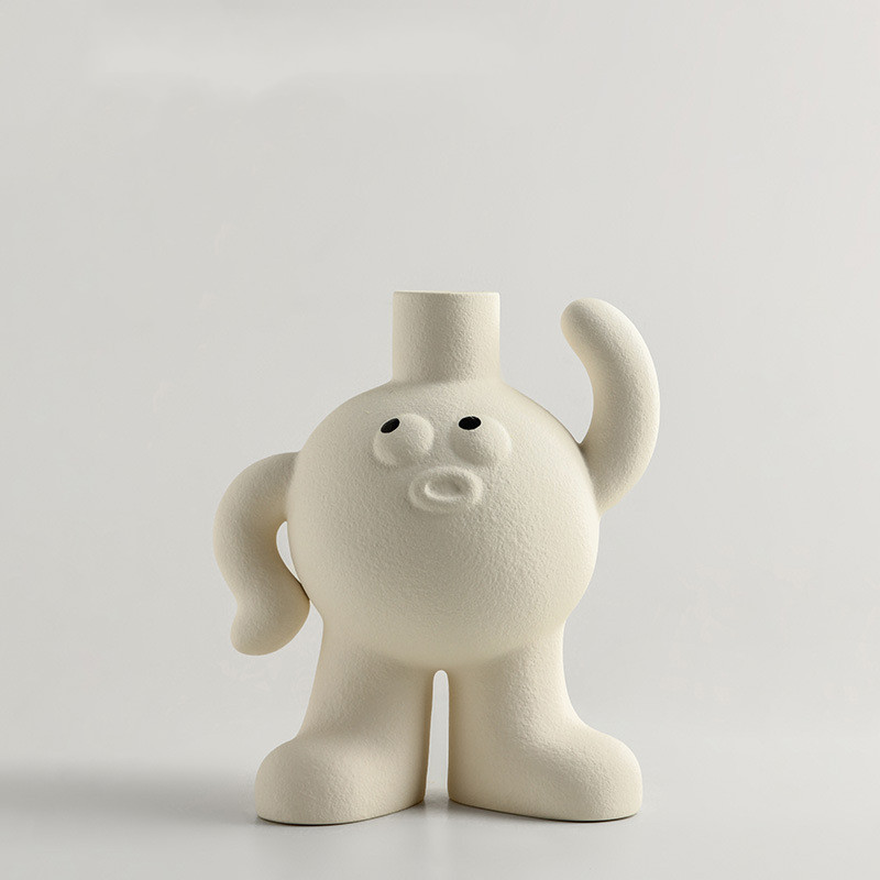 'Pot Boy' Whimsical Flower Vase - White