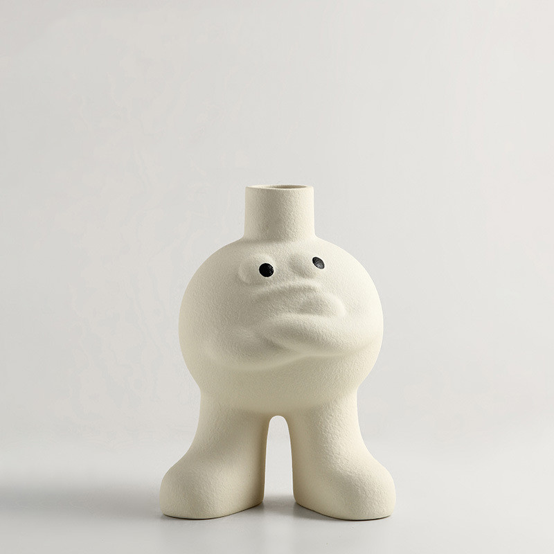 'Pot Boy' Whimsical Flower Vase - White