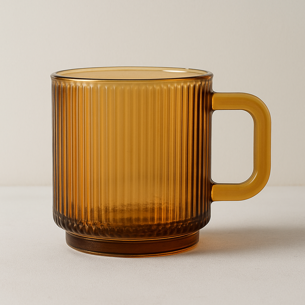Japanese Style Vertical Stripe Glass Mug