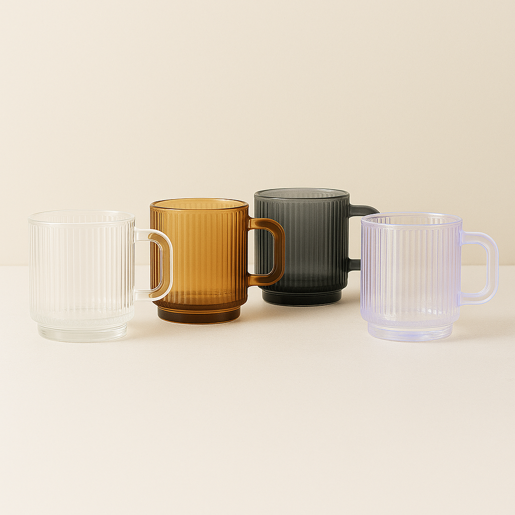 Japanese Style Vertical Stripe Glass Mug