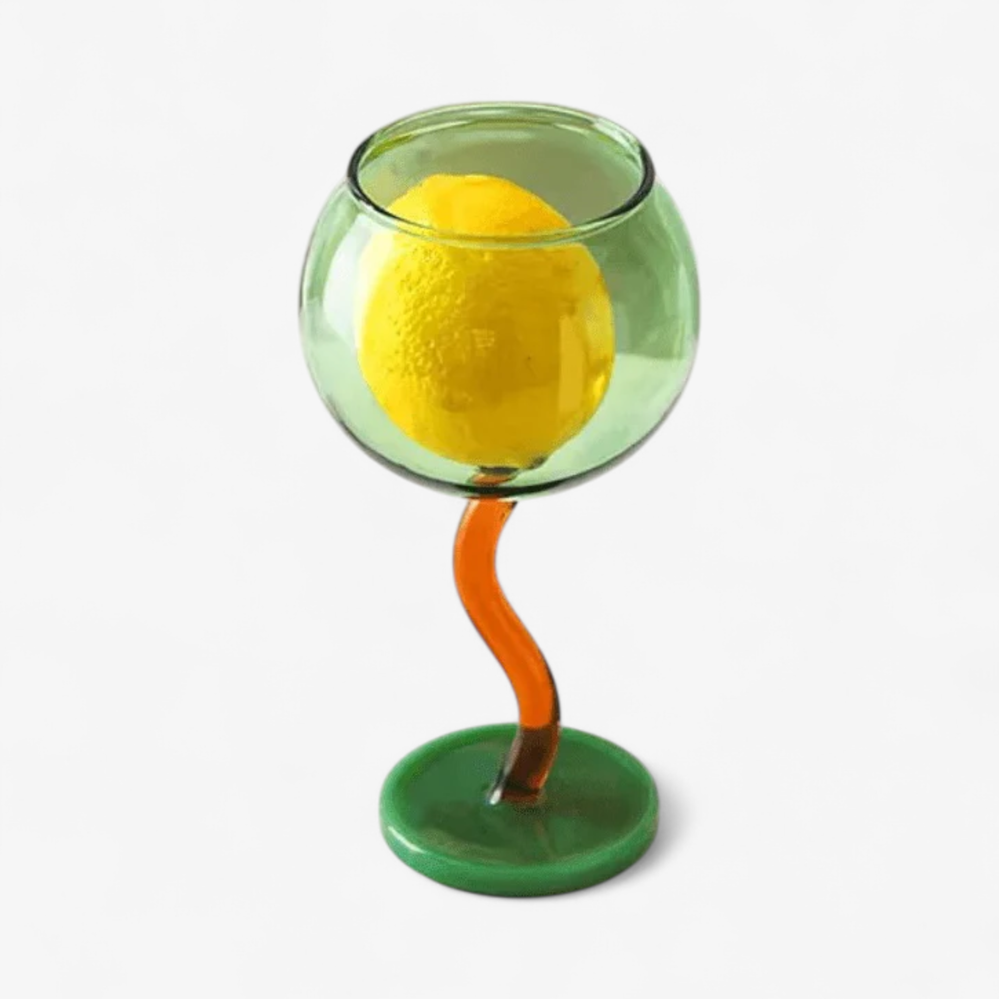 Colourful Handblown Wavy Wine Glasses