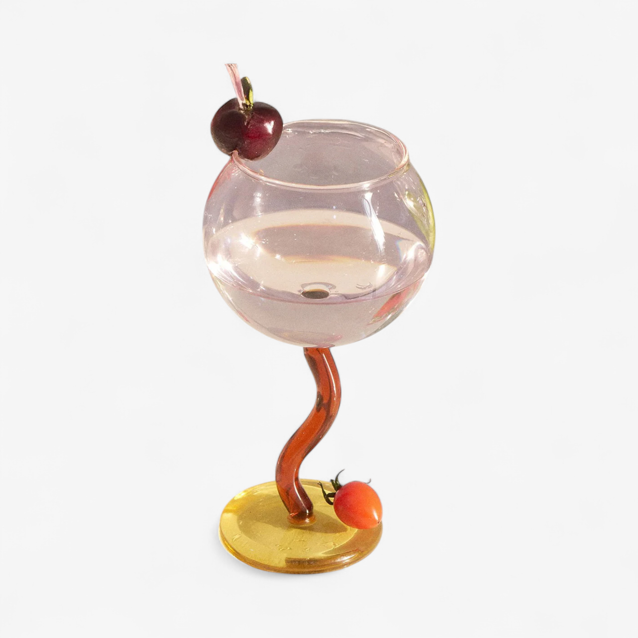 Colourful Handblown Wavy Wine Glasses