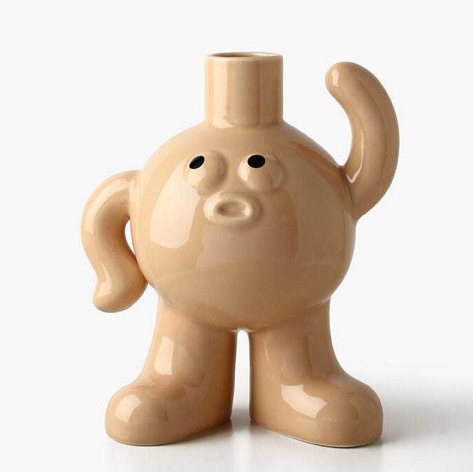 Variant image for Whimsical Ceramic Flower Vase with Unique Character Design for Home Decor – Durable and Versatile-7