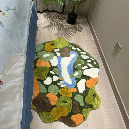 Green Moss Garden - Handmade Tufted Rug