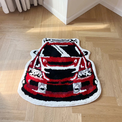 Mitsubishi Racing Car - Handmade Tufted Rug