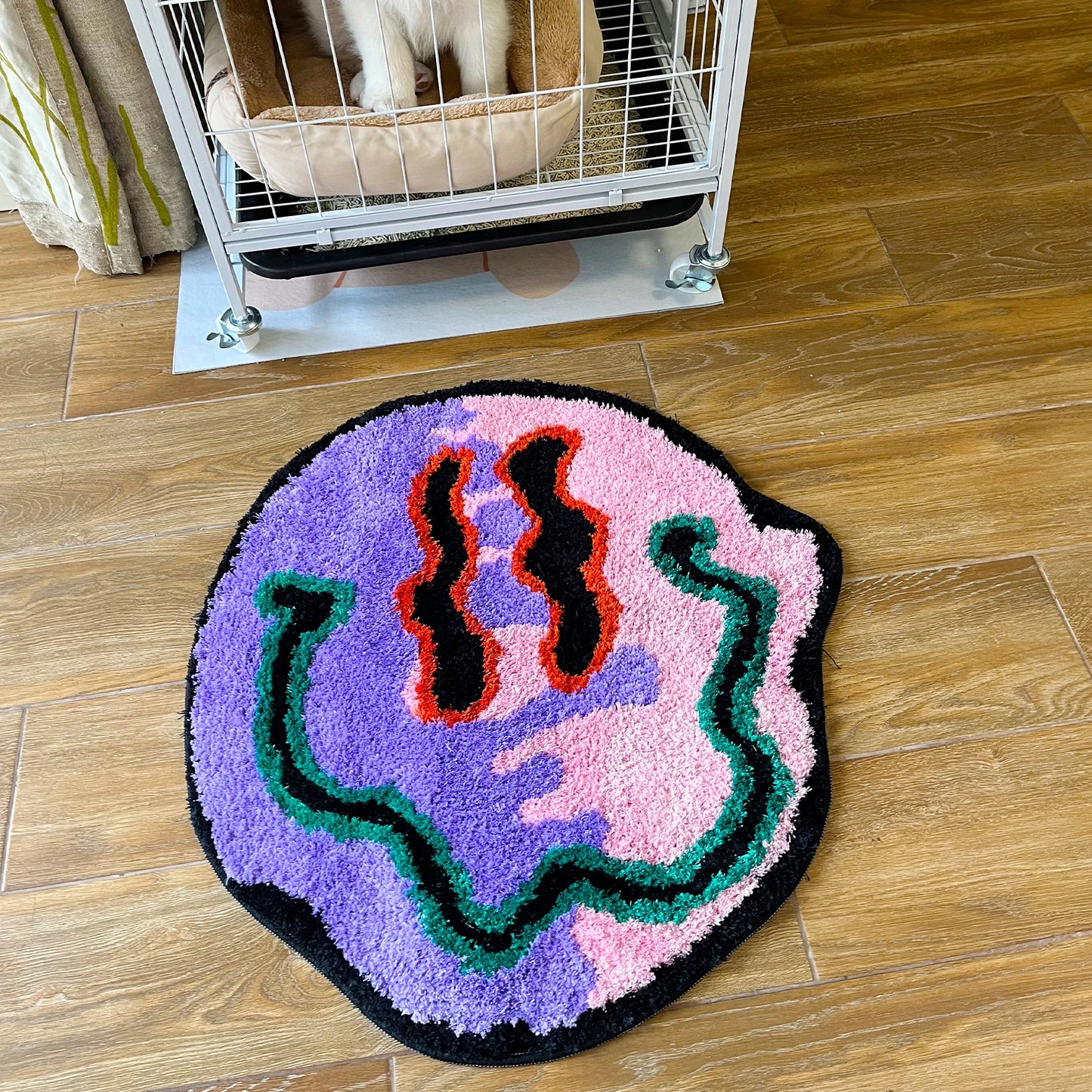 Trippy Purple/Pink - Handmade Tufted Rug