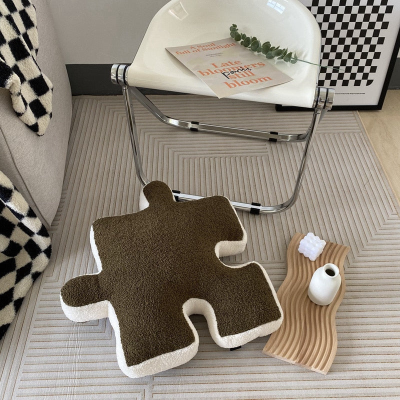 Variant image for Fluffy Polyester Cushion for Chair, Sofa, and Bed – 55 x 55 cm Soft and Cozy Puzzle Design-3