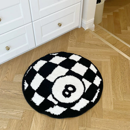 8 Ball Checkered - Handmade Tufted Rug