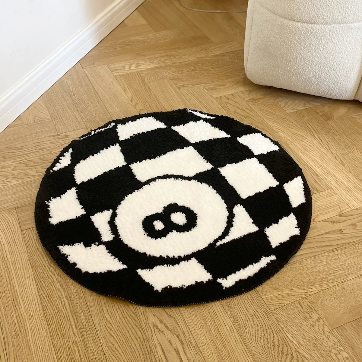 8 Ball Checkered - Handmade Tufted Rug