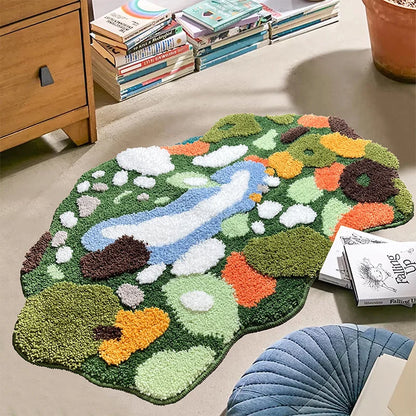 Green Moss Garden - Handmade Tufted Rug