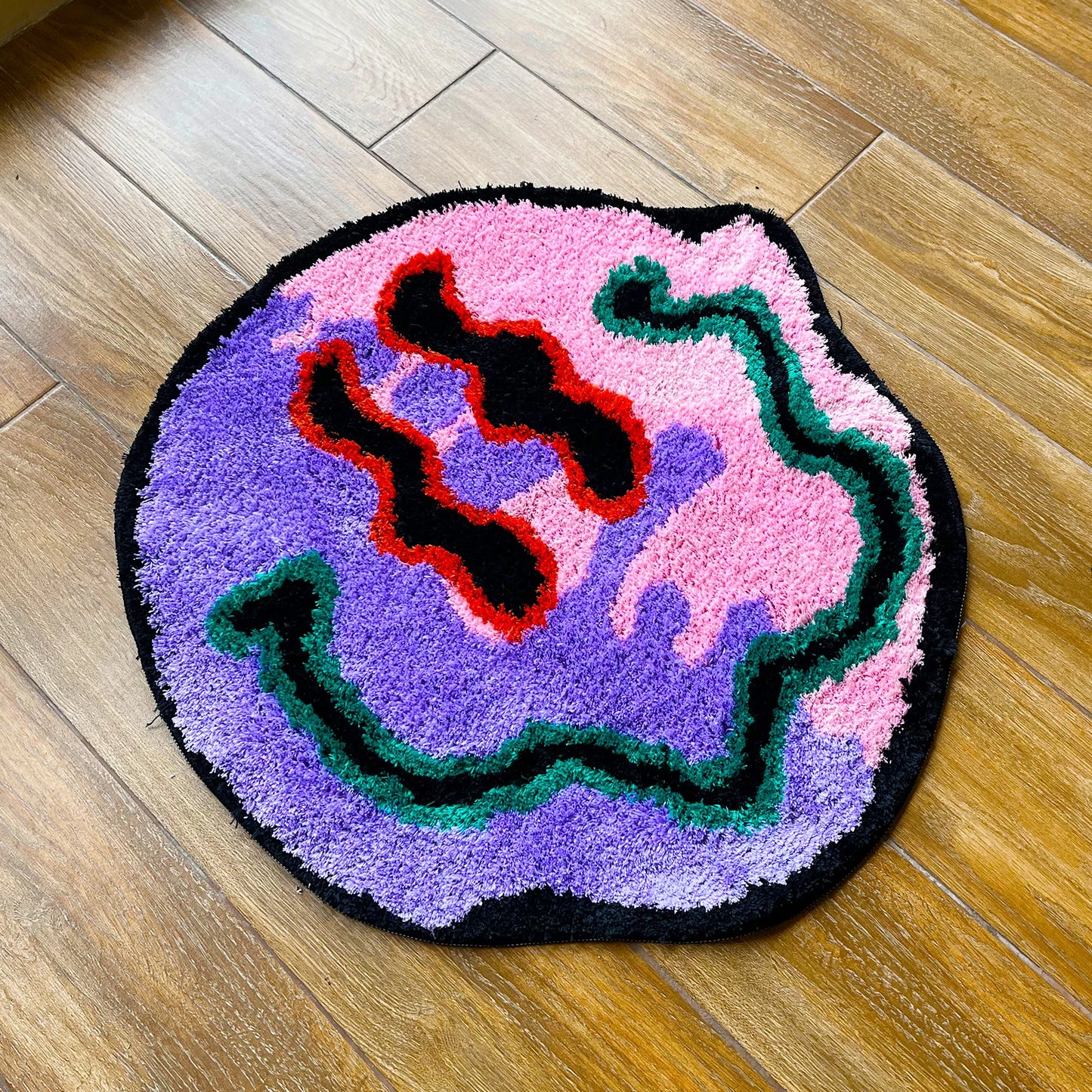 Trippy Purple/Pink - Handmade Tufted Rug