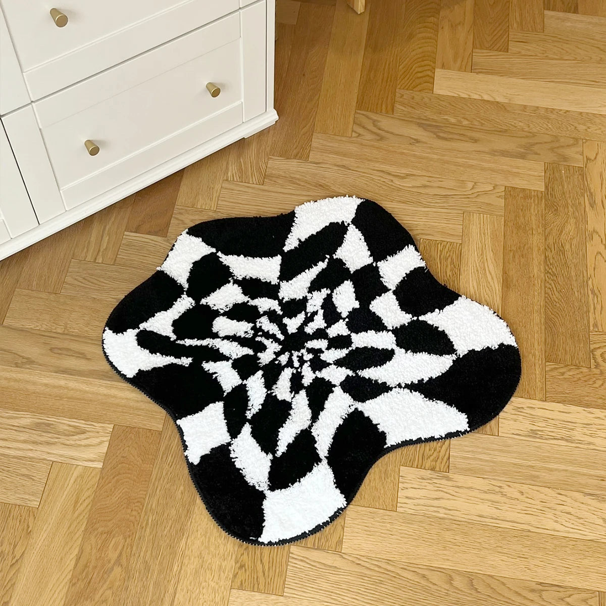Abstract Checkered Rugs Abstract 3D Illusion Checkered - Tufted Rug – Lox London
