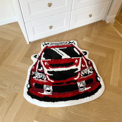 Mitsubishi Racing Car - Handmade Tufted Rug