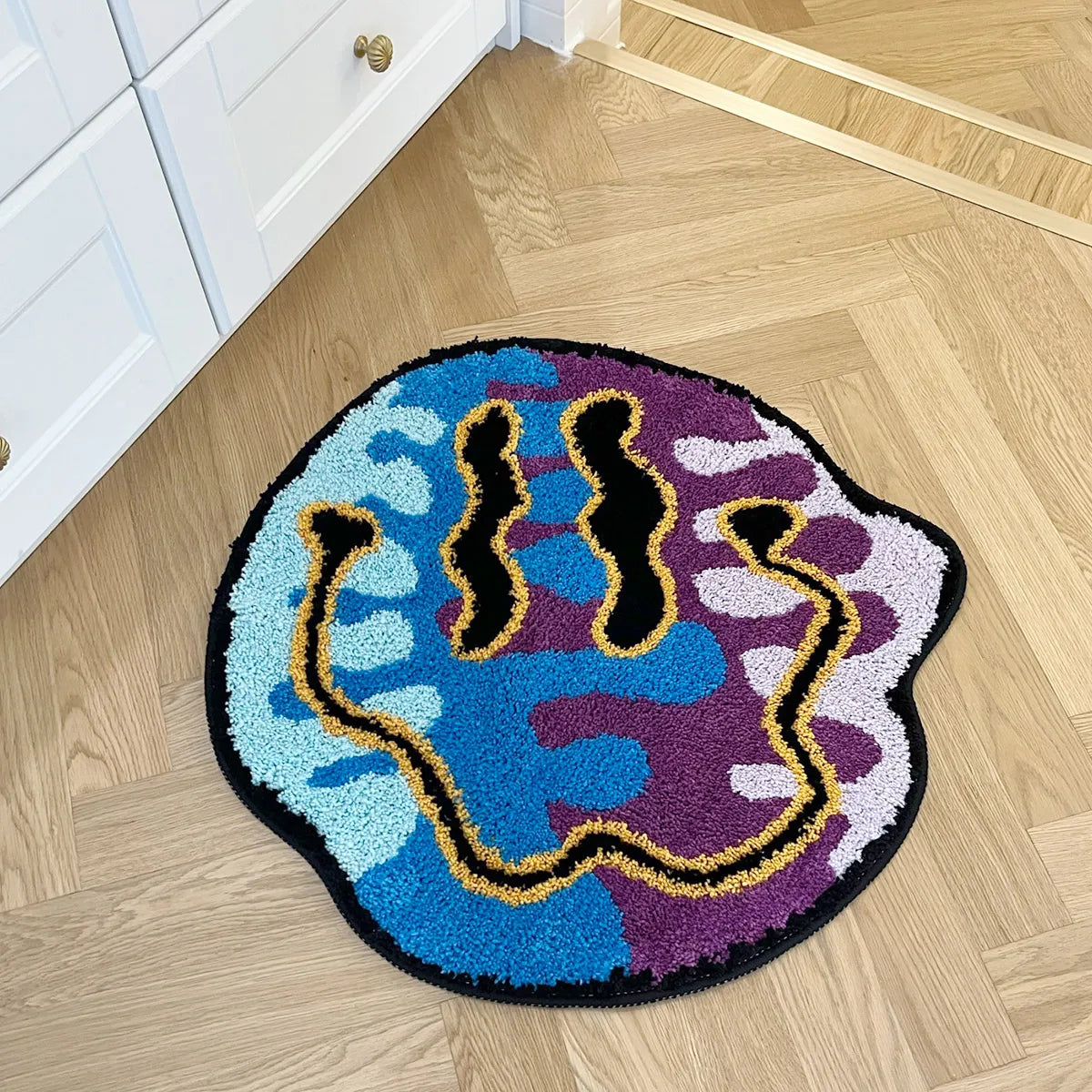 Trippy Glitch  - Handmade Tufted Rug