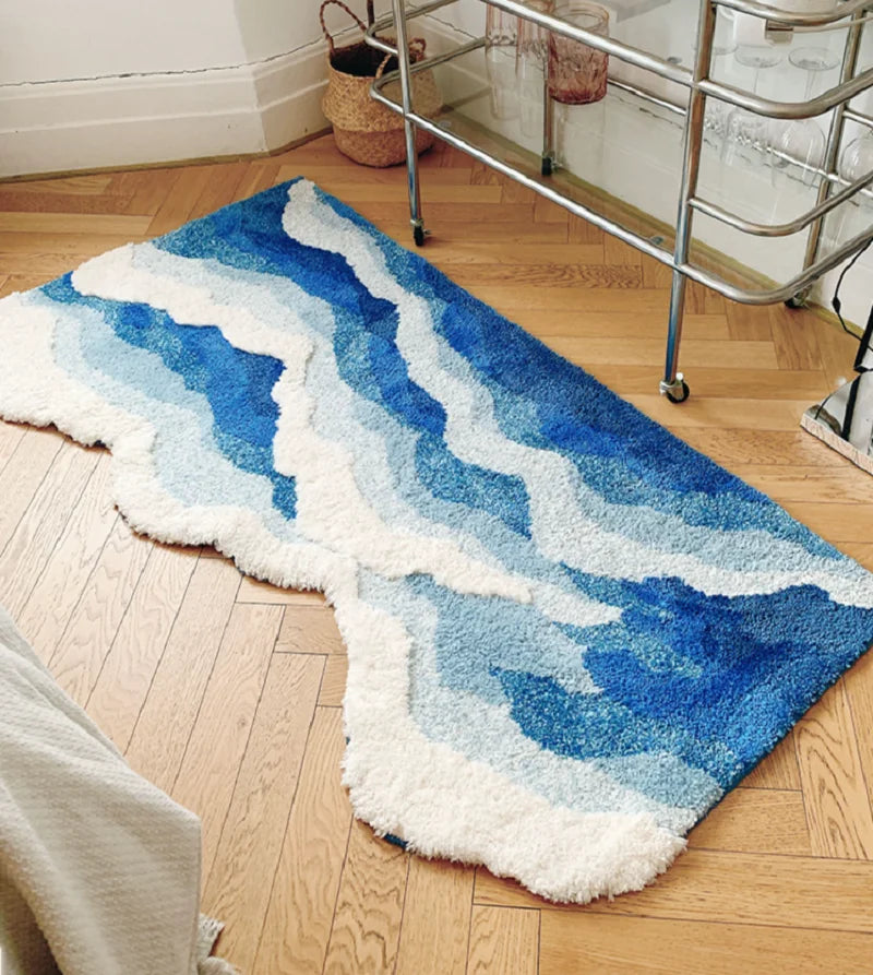 Ocean Waves - Handmade Tufted Rug