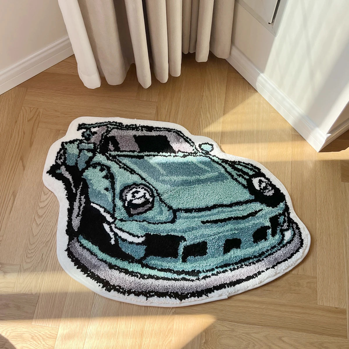 Porsche Racing Car - Handmade Tufted Rug