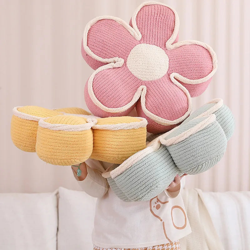 Pastel Flower Decorative Pillow – Soft Fluffy Throw Pillows for Couch and Bed, Available in 50cm and 60cm-1