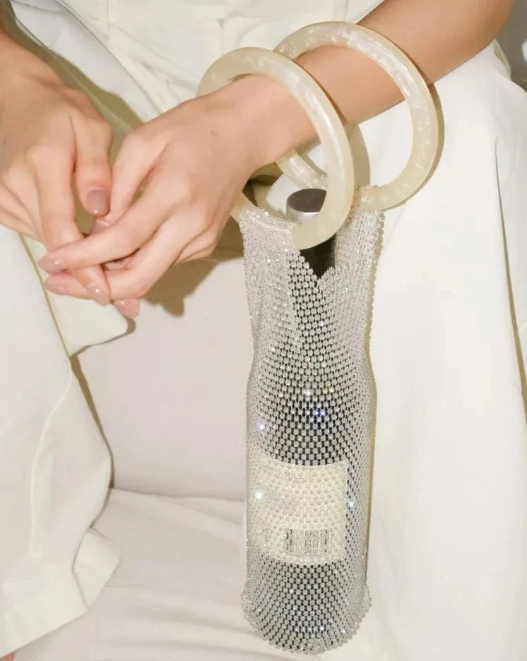 Sparkling Wine Bag for 750ml Bottles – Stylish Woven Design Wine Gift Bag-2