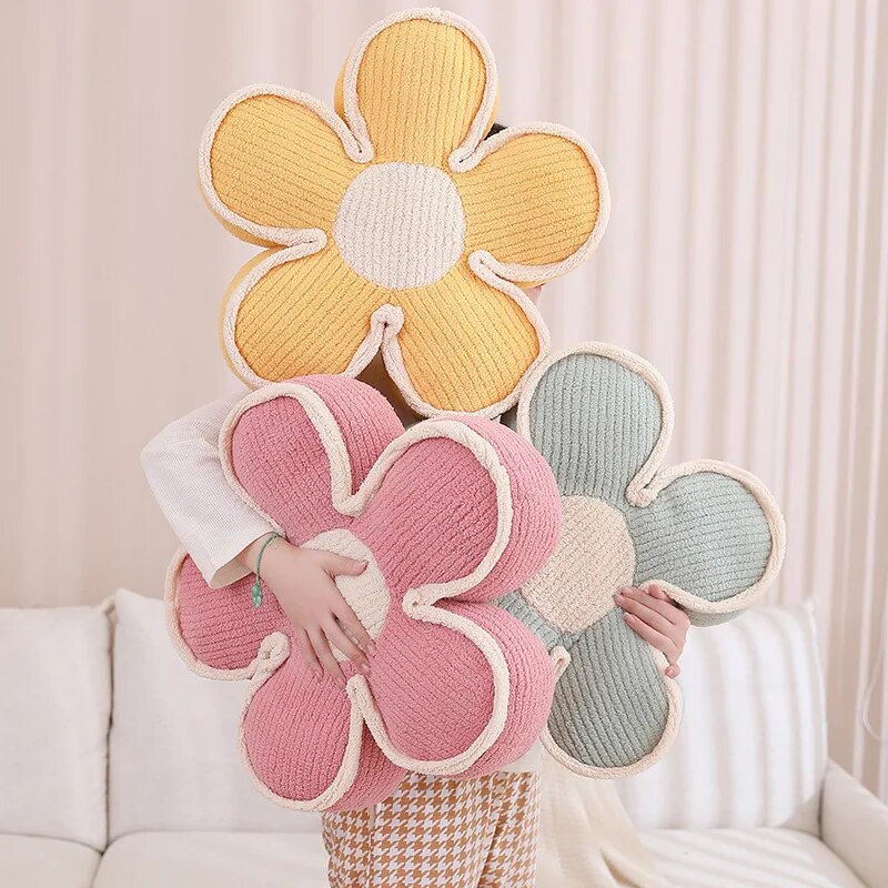 Pastel Flower Decorative Pillow – Soft Fluffy Throw Pillows for Couch and Bed, Available in 50cm and 60cm-3