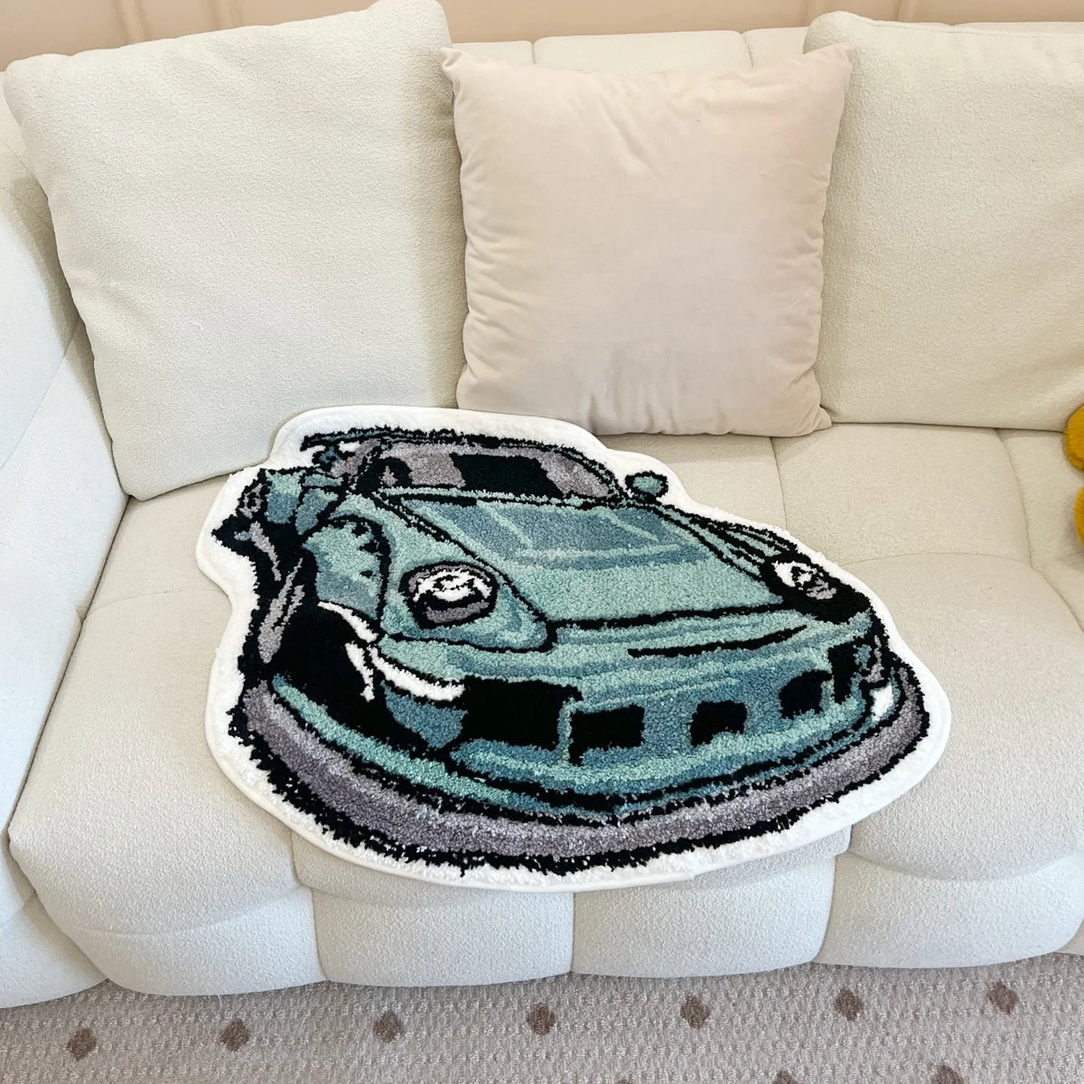 Porsche Racing Car - Handmade Tufted Rug