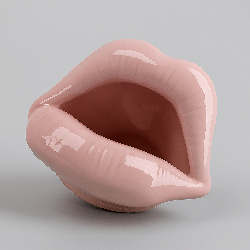 Variant image for Unique Cartoon Lips Ceramic Ashtray – Quirky Home Decor Accessory, Durable and Easy to Clean, 12 x 6 cm-3