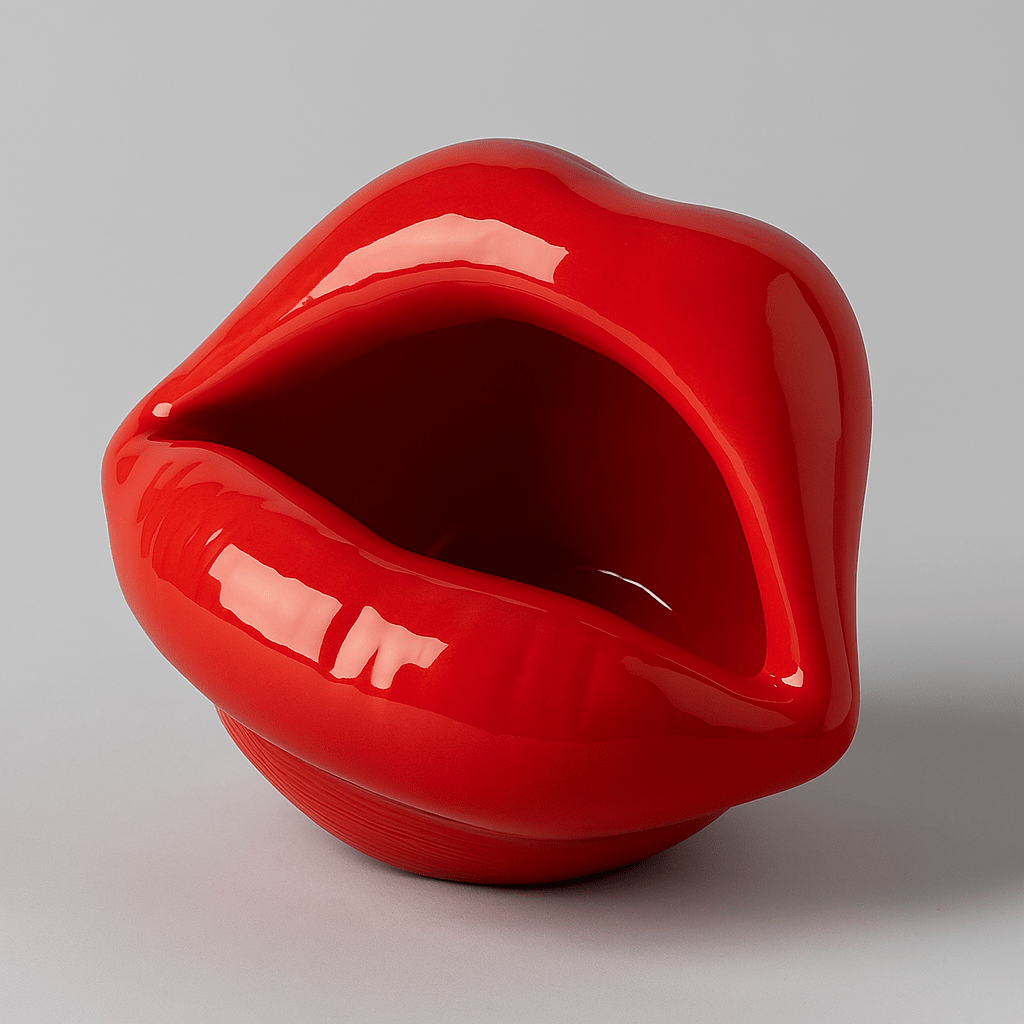 Variant image for Unique Cartoon Lips Ceramic Ashtray – Quirky Home Decor Accessory, Durable and Easy to Clean, 12 x 6 cm-4