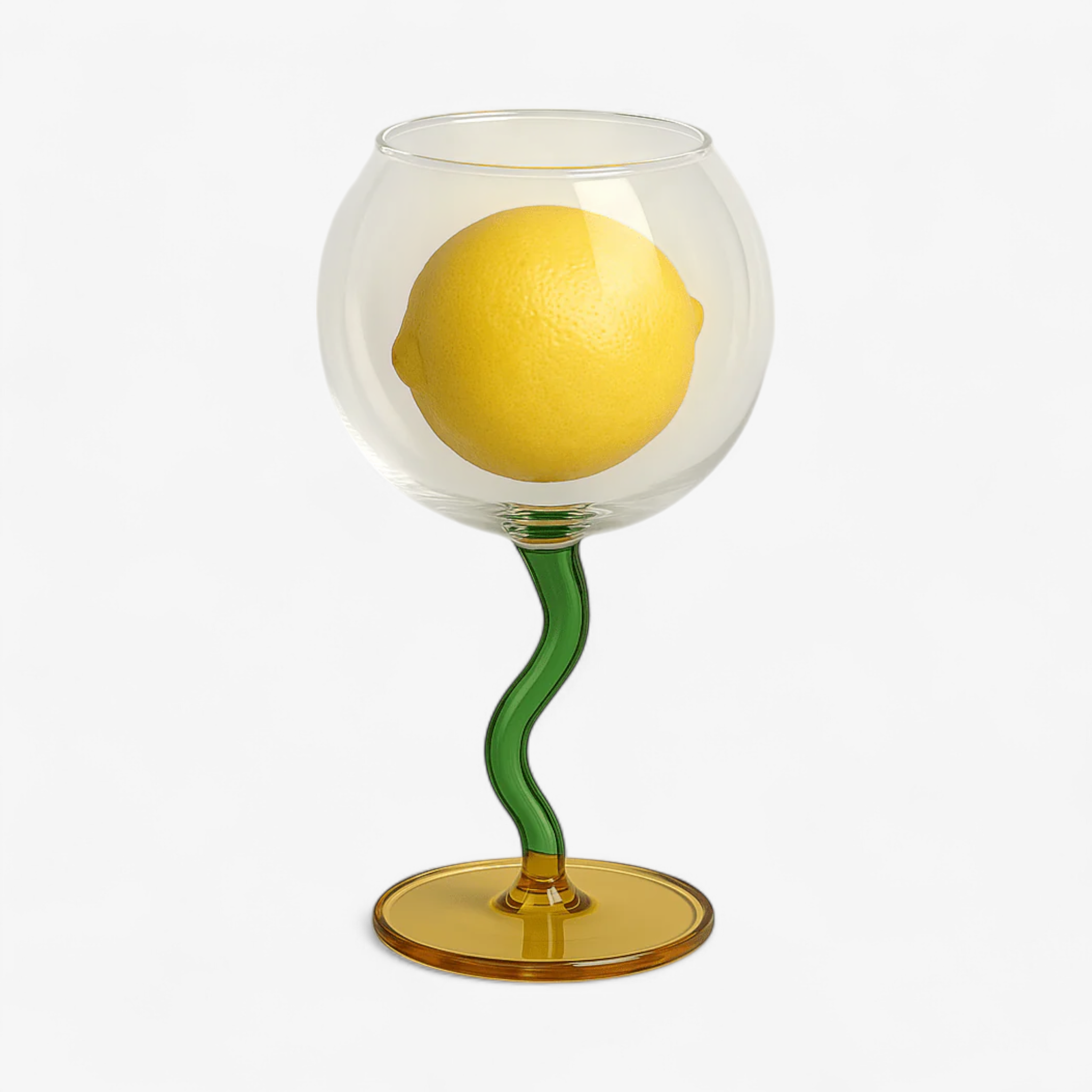 Colourful Handblown Wavy Wine Glasses