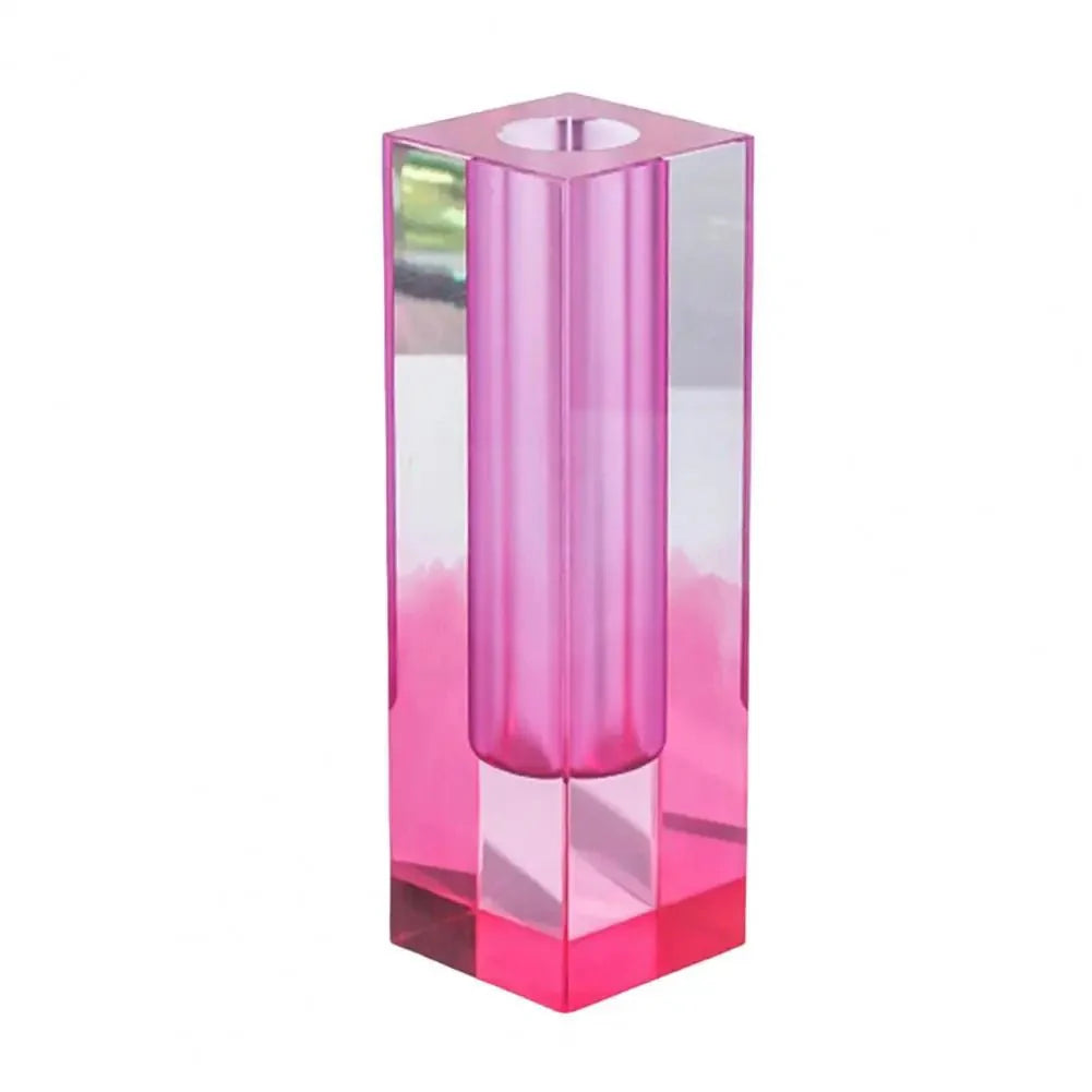 Variant image for Modern Acrylic Cuboid Flower Vase with Crystal Effect for Elegant Floral Arrangements – Durable Tabletop Decor-4