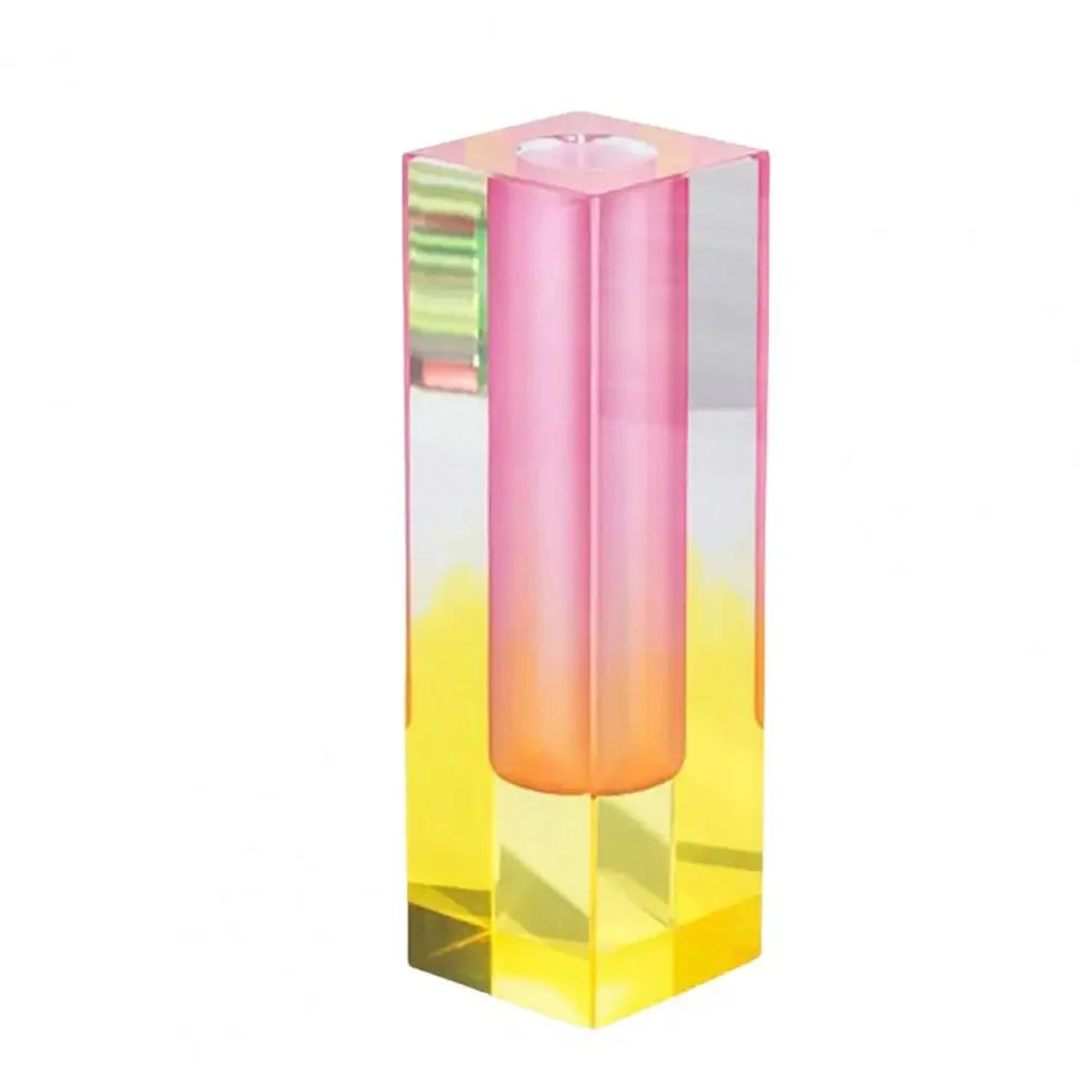Variant image for Modern Acrylic Cuboid Flower Vase with Crystal Effect for Elegant Floral Arrangements – Durable Tabletop Decor-7