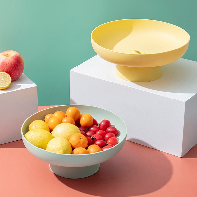 Nordic Style Fruit Bowl with Removable Drainer – Modern Plastic Kitchen Organizer, 26x11x12.5cm-5