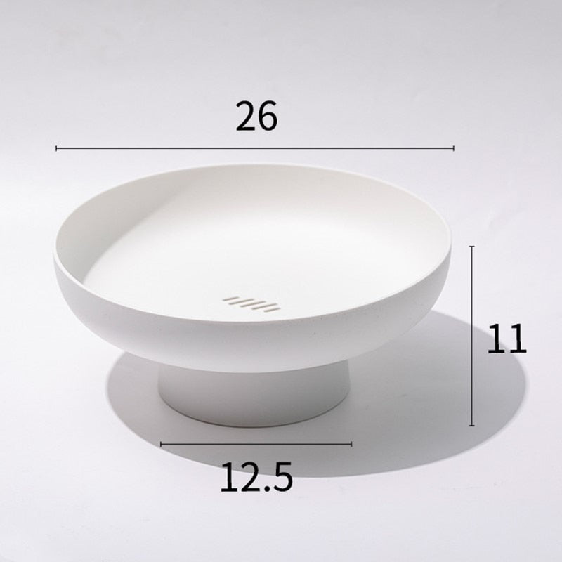 Variant image for Nordic Style Fruit Bowl with Removable Drainer – Modern Plastic Kitchen Organizer, 26x11x12.5cm-4