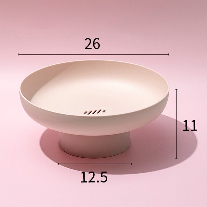Variant image for Nordic Style Fruit Bowl with Removable Drainer – Modern Plastic Kitchen Organizer, 26x11x12.5cm-3