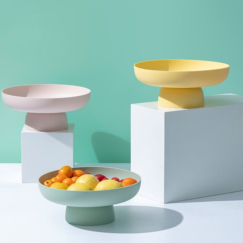 Nordic Style Fruit Bowl with Removable Drainer – Modern Plastic Kitchen Organizer, 26x11x12.5cm-2